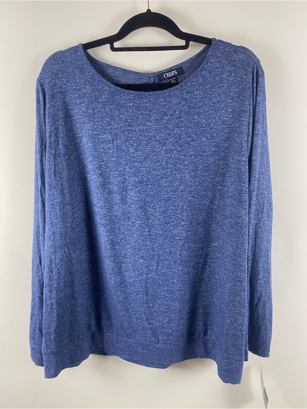 NWT Chaps Denim Blue Long-Sleeve Twisted Sweater Size 3X